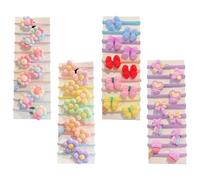 Lot de 40 barrettes à cheveux mignonnes pour filles - Motifs fleurs, fruits et animaux avec boutons-pression antidérapants | Accessoires de cheveux colorés pour enfants, arc-en-ciel et bonbons (quatre