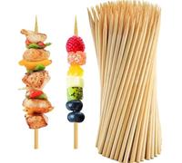 Lot de 40 bâtonnets de smores en bambou naturel de 44,5 cm, extra longues et épaisses de 5 mm d'épaisseur, idéales pour griller, feu de camping, faire des pommes de bonbons au caramel et rôtir des