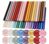 Lot de 40 bâtons de cire pour tampon WaxSeal - Couleurs assorties - Idéal pour les invitations de mariage (40)