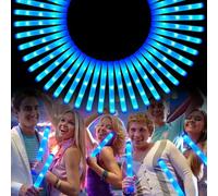 Lot de 40 bâtons lumineux en mousse bleus 3 modes, fournitures de fête phosphorescentes pour mariage, raves, carnaval, concert, 4 juillet, Halloween, Noël, Nouvel An
