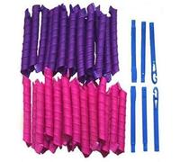 Lot de 40 bigoudis pour la nuit pour femmes et femmes à la maison sans chaleur (violet/rose) avec sac de voyage