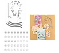 Lot de 40 blocs de cartes coulissantes avec 2 matrices de découpe en métal et 100 points adhésifs double face pour rotation et glissement, fabrication de cartes de scrapbooking