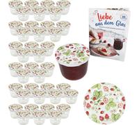 lot de 40 bocaux en verre renversé 230ml Fraise des bois Couvercle DiamantSucre-Recette