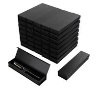 Lot de 40 boîtes cadeaux noires avec fermeture magnétique, inserts de coussin pour stylos à bille, emballage en carton pour collection de stylo-plume, idéal pour cadeau, papier, sans pierre précieuse