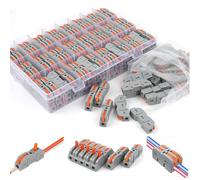 Lot de 40 bornes de raccordement LT-221, 32 A/250 V, 0,08-4,0 mm², gris-orange, borniers à levier avec connexion rapide