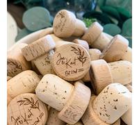 Lot de 40 bouchons de vin en bois personnalisés pour décoration de mariage avec motif laser