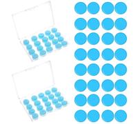 Lot de 40 bouchons d'oreille en silicone souple et malléable pour dormir, réduction du bruit, pour natation, voyage, ronflement, concerts, avion, moto, musiciens, bleu