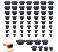 Lot de 40 bouchons en caoutchouc - Ronds - En silicone - Étanche - Pour trous de 4/5,5/7,5/8/8,5/9/9,5/10 mm de diamètre intérieur - Noir