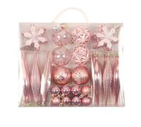 Lot de 40 boules de décoration de sapin festives pour tout thème de célébration (or rose)