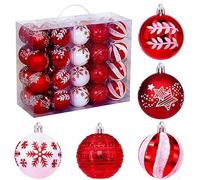 Lot de 40 boules de Noël colorées - Résistantes aux éclats - Pour décoration de sapin de Noël - Pour l'intérieur et l'extérieur - Pour rebord de fenêtre, cour, jardin, fêtes de jardin