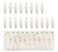 Lot de 40 boules de Noël en forme de spirale - En plastique - Champagne - 3 x 11 cm - Décoration pour sapin de Noël - Décoration de l'Avent - Salon - Couronne de fenêtre