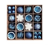 Lot de 40 boules de Noël pour sapin de Noël pour fête de mariage et décoration de vacances, couleurs assorties, incassables, valeur en vrac (bleu)