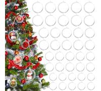 Lot de 40 boules de Noël transparentes à remplir en verre et plastique 3-6 cm