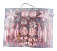 Lot de 40 boules décoratives de 6 cm pour arbre à suspendre pour les vacances, les fêtes de mariage et les contextes festifs saisonniers (rose)