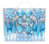 Lot de 40 boules décoratives de 6 cm pour décoration d'arbre de Noël, cérémonie de mariage et fête à suspendre (bleu)