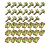 Lot de 40 boulons de carrosserie M6-1.0 et écrous en U extrudés pour pare-chocs - Kit de fixation pour dessous de capot de moteur - Clips universels pour la plupart des voitures