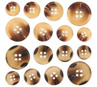 Lot de 40 boutons à coudre en résine, 4 trous, boutons ronds en plastique pour couture, bricolage, décoration de vacances (2 couleurs : marron et café, 4 tailles : 15 mm, 18 mm, 20 mm, 25 mm)
