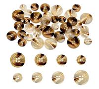 Lot de 40 boutons à coudre ronds en résine à 4 trous pour costumes, manteaux, vêtements, décorations (4 tailles : 15 mm, 18 mm, 20 mm, 25 mm, 2 couleurs : marron et café)