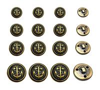 Lot de 40 boutons en métal pour blazer, blazer, costume, manteau (bronze)
