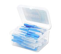 Lot de 40 brosses interdentaires en plastique Push-Pull Brosse à dents en plastique Outil d'hygiène bucco-dentaire domestique Bleu 1,0 mm