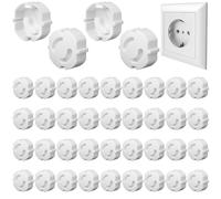 Lot de 40 cache-prises pour enfants, en matériau ABS, sécurité enfant, pour cuisine, salle de bain et salon (blanc)