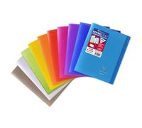 Lot de 40 Cahier Kover Book 17x22, 96p./48 feuilles 90 g/m² piquées, couv. transparentes assorties (9), Séyès