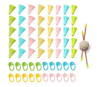 Lot de 40 capuchons de pointe d'aiguille, avec 20 boucles de positionnement, protection de la pointe des aiguilles, bouchons d'aiguille en caoutchouc souple, capuchon anti-coupure des fils, kit