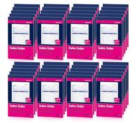 Lot de 40 carnets de commandes en vrac, 2 parties, sans carbone, blanc/jaune, 11,4 x 19,5 cm, livre de vente à usage général pour petites entreprises et fournisseurs de services, 40 ensembles par