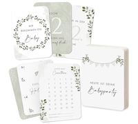 Lot de 40 cartes de grossesse - Cadeau de naissance - Ma première année - A6 pour garçons et filles