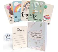 Lot de 40 cartes de naissance dans un coffret cadeau - Cadeau de fête prénatale pour maman - Cadeau de naissance pour garçon ou fille - Cartes de bébé unisexes pour les nouveaux parents, cadeaux de