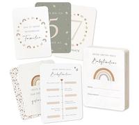 Lot de 40 cartes d'étape pour bébé - Cartes inspirantes avec coffret cadeau - pour filles et garçons - Hello You Rainbow