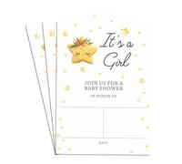 Lot de 40 cartes d'invitation à remplir avec inscription « It's A Girl » - Motif étoiles - 10,2 x 15,2 cm
