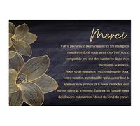 Lot De 40 Cartes Remerciements Deces | Enveloppes Offertes | Remerciement Condoléances | Papier De Qualité Premium | Enterrement | Obsèques | Deuil | (Lot de 40)