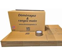 Lot de 40 cartons de déménagement 55x35x30 cm + 2 x rouleaux adhésif havane - Cartons solides et résistants, faciles à monter - Idéal pour emballage, stockage, expédition, rangement - Recyclables (42)