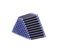 Lot de 40 cartouches d'encre jetables et effaçables pour stylo plume - Recharges noires de 3,4 mm de diamètre - Sac d'encre universel (40 pièces bleues effaçables)