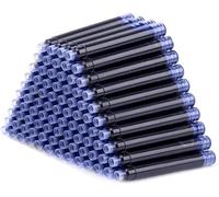 Lot De 40 Cartouches D'Encre Jetables Et Effaçables Pour Stylo Plume - Recharges Noires De 3,4 Mm De Diamètre - Sac D'Encre Universel (40 Pièces Bleues Effaçables)