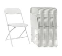 Lot de 40 chaises pliantes empilables en plastique robustes pour événements, mariages, fêtes, bureau, cadre en acier portable, capacité de 158,8 kg