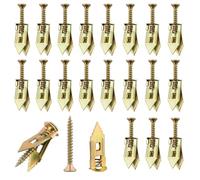 Lot de 40 chevilles auto-perceuses et vis pour cloison sèche - Ancrages muraux en acier zingué pour cloison sèche, sans perçage ni trou dans le mur, pour TV, sangles d'étagère, armoires (20 vis et 20