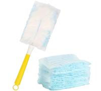 Lot de 40 Chiffons de Rechange XXL pour Attrape-poussière D-uster, S-wiffer Kit de plumeau avec Manche pour Nettoyage à Sec, Recharge d'essuie-Glaces pour la Maison et la Voiture