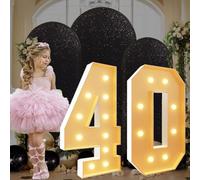 Lot de 40 chiffres lumineux géants en mousse prédécoupés pour ballons - 70 cm - Pour décoration de fête, anniversaire, mariage, anniversaire de mariage