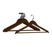 Lot de 40 cintres 44.5 cm pour vêtements adulte premium + avec crochet pivotant à 360° - Bois foncé - Vivezen Marron Foncé G