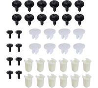 Lot de 40 clips de fixation pour pare-chocs avant de voiture en plastique et métal, rondelles et vis compatibles avec Ford MK6 2002-2008 Fiesta ST150 Zetec S
