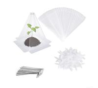 Lot de 40 cloches de jardin en PVC de 30 x 20 cm avec piquets de support et ancrages au sol pour une couverture stable des plantes