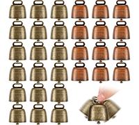 Lot de 40 cloches rustiques en bronze pour chien, vache, chevreau, animal de la ferme, petite cloche en métal pour collier de chien, longue distance, 2 couleurs (style classique)