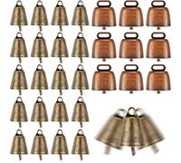 Lot de 40 cloches rustiques en cuivre pour vache, chevreau, animal de la ferme, en bronze bruyant, pour collier de chien, longue distance, pour cheval, mouton, 2 couleurs (style novateur)