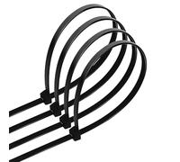 Lot de 40 colliers de serrage noirs en nylon 3,6 x 150 mm, parfaits pour fixer, regrouper et organiser des câbles et des objets.