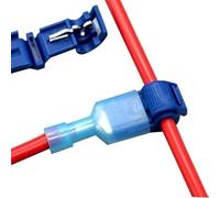 Lot de 40 connecteurs de câbles à épissure rapide, 16-14 AWG, bornes à sertir en T bleues, clips d'épissure de fils électriques isolés, 2,5-4,0 mm²