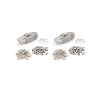Lot de 40 Connecteurs RJ45 Blindés CAT7 Cat6A Cat7 Prise Modulaire RJ45 avec Barre de Charge et Réducteur de Tension RJ45