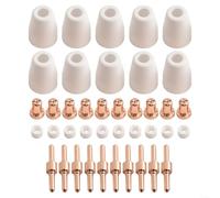 Lot de 40 consommables pour coupeur plasma PT31 LG40, électrodes en cuivre, buses, coupelles de blindage et anneaux compatibles avec les modèles CUT40