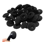 Lot de 40 coussinets de rechange en mousse pour casque d'écoute - 18 mm - Noir
